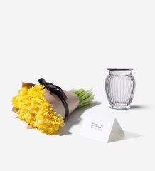 Daffodil Vase Set - 50 Sunshine Daffodils with a Royal Windsor Vase