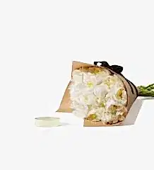 Peony and Chocolate Gift Set - Cotton Cloud Peonies and Charbonnel et Walker Sea Salt Caramel Chocolate Truffle