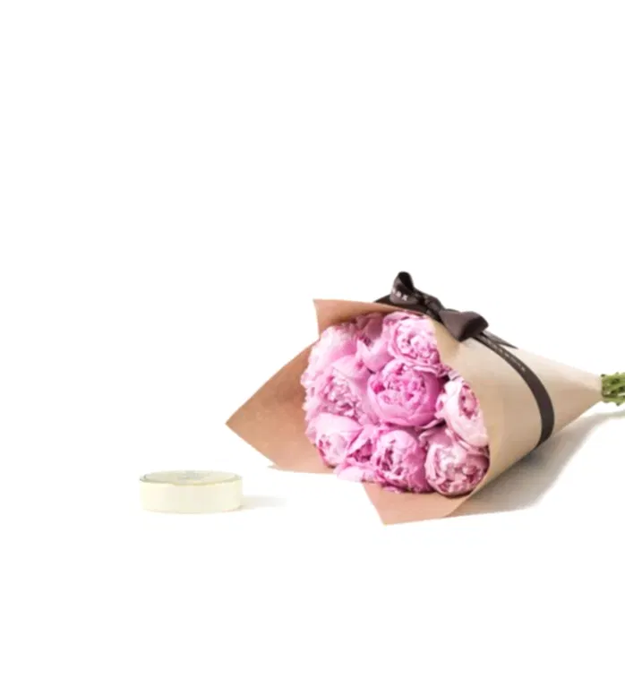 Peony and Chocolate Gift Set - Primrose Peonies and Charbonnel et Walker Sea Salt Caramel Chocolate Truffle
