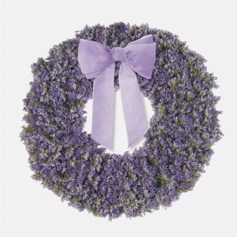 Jubilee Wreath with Lilac Velvet Ribbon