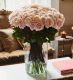 100 Pink Sweet Roses in a Large Apothecary Vase