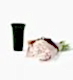 25 Stems of Ballet Slippers Italian Ranunculus in a 12cm Glazed Emerald Fluted Vase