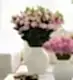 40 stems of Pink Chiffon Lisianthus in our Medium Mayfair Blanc Vase, with pink Hyacinth
