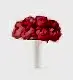 10 Stems of Flaming Peony in a 12cm Glazed White Fluted Vase
