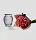 Peony and Vase Gift Set - Flamingo Peonies, Royal Windsor Vase, Sea Salt Truffle