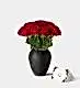 Roses and Luxury Vase Set - Red Naomi Roses & Small Mayfair Vase in Onyx, plus an 'I Love You' card