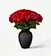 Medium Mayfair Rose Vase Set - Red Naomi Roses & Medium Mayfair Vase in Onyx