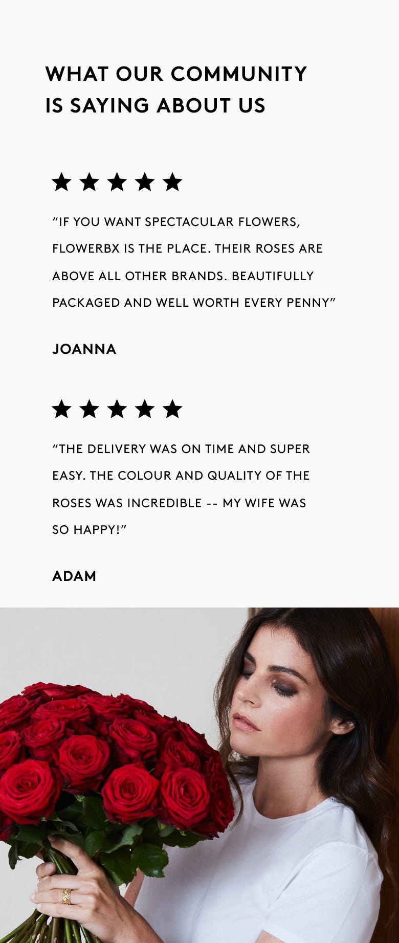 Customer testimonials